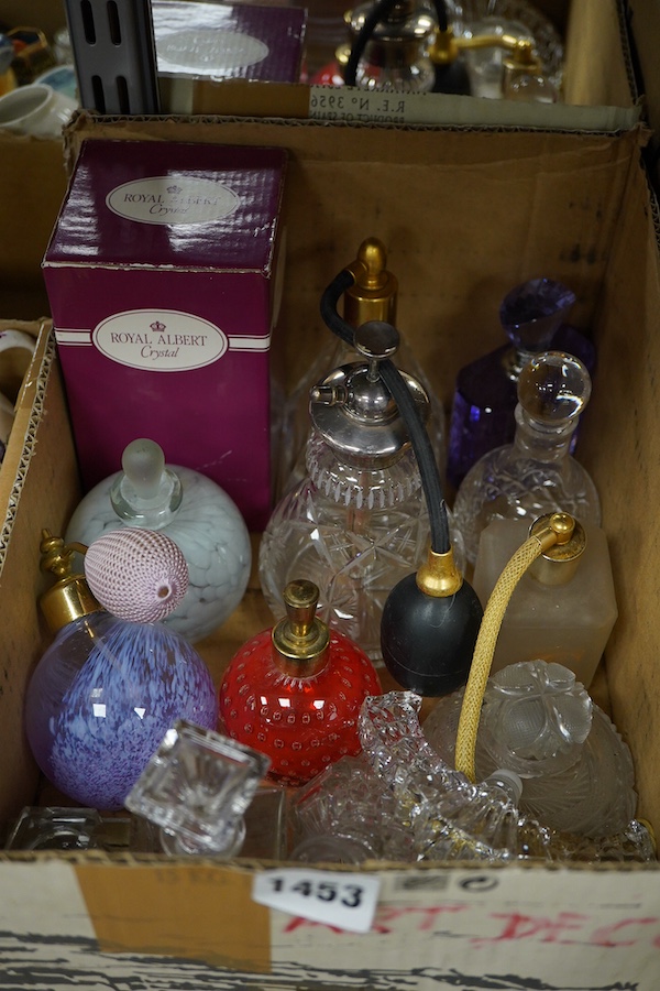 A collection of sundry items to include glass scent bottles, 19th century drinking glasses and porcelain
